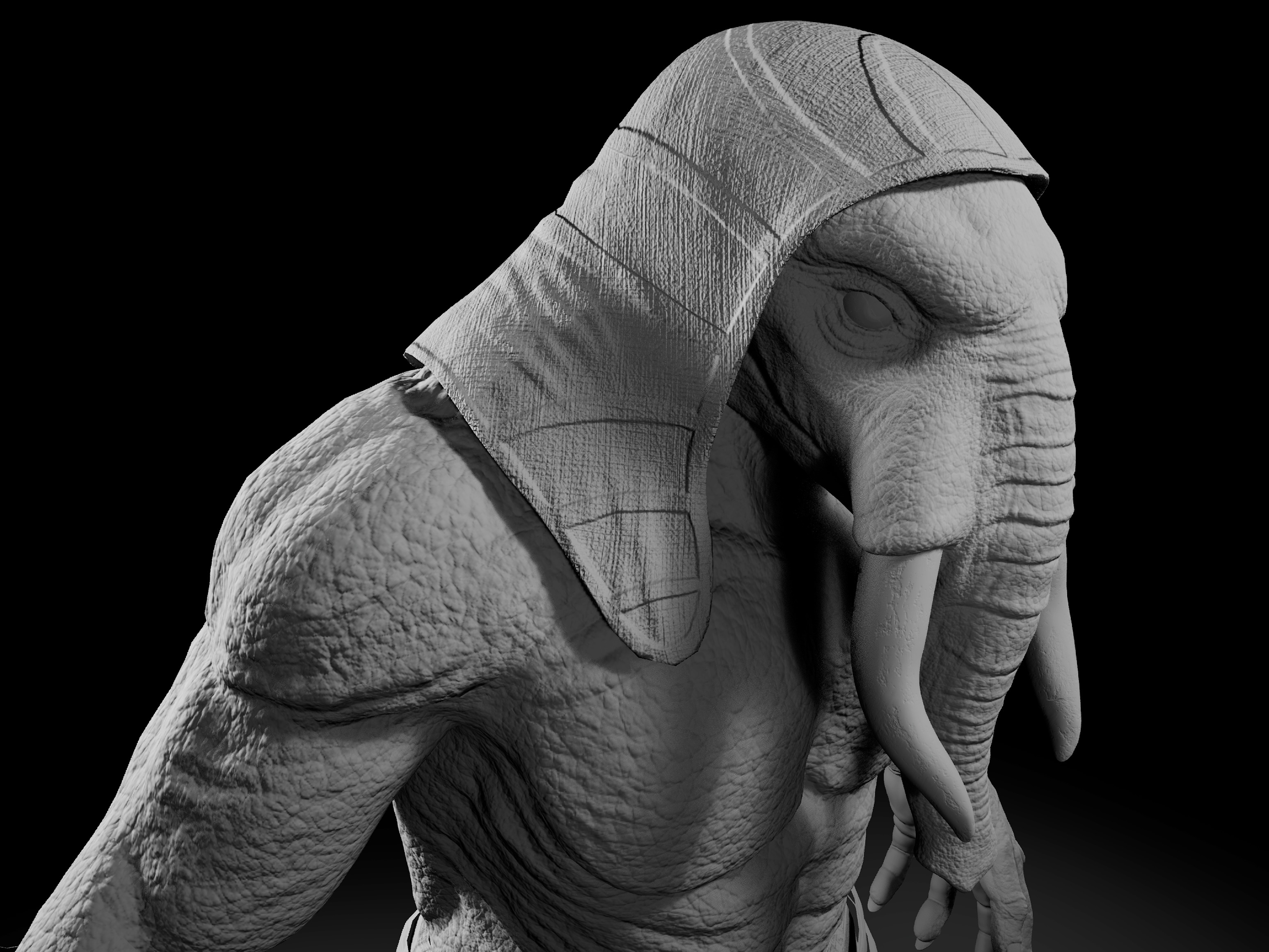 Elephant Warrior Low-poly 3D model_16