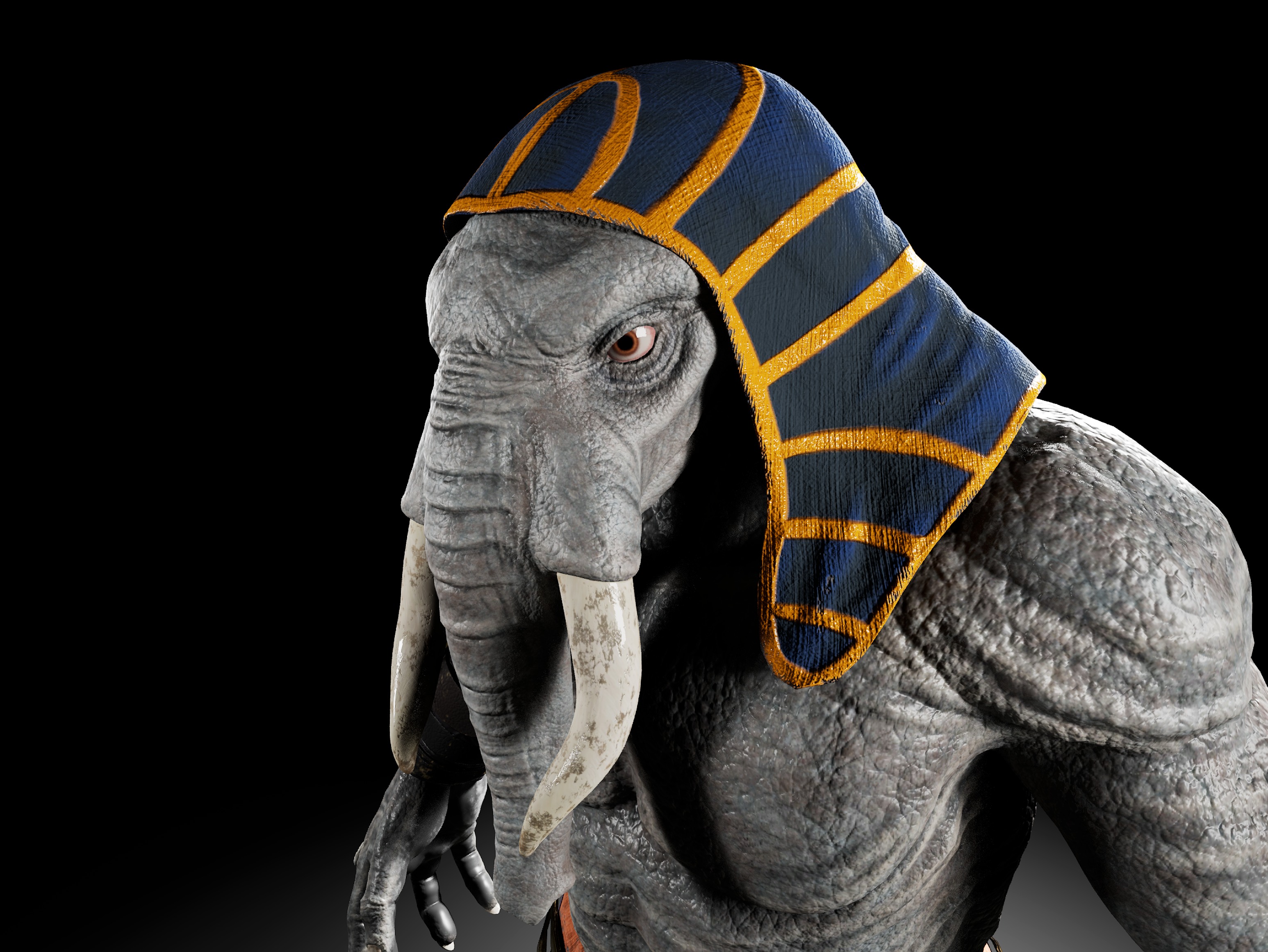 Elephant Warrior Low-poly 3D model_5