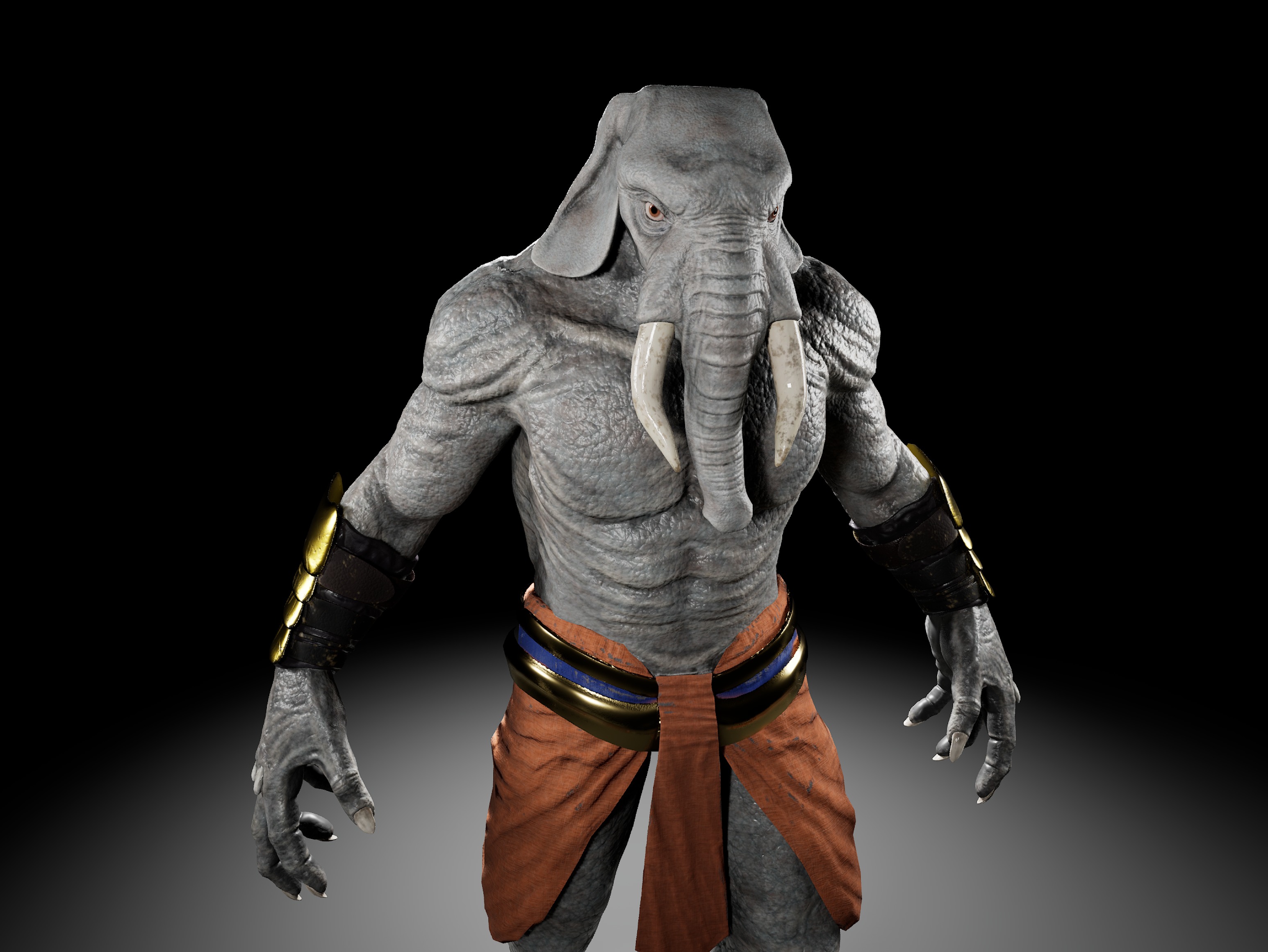 Elephant Warrior Low-poly 3D model_2