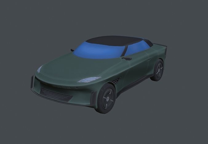 Futuristic stylized car Low-poly 3D model 5