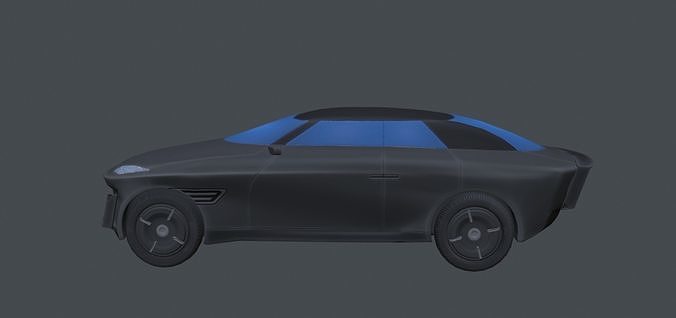 Futuristic stylized car Low-poly 3D model 2