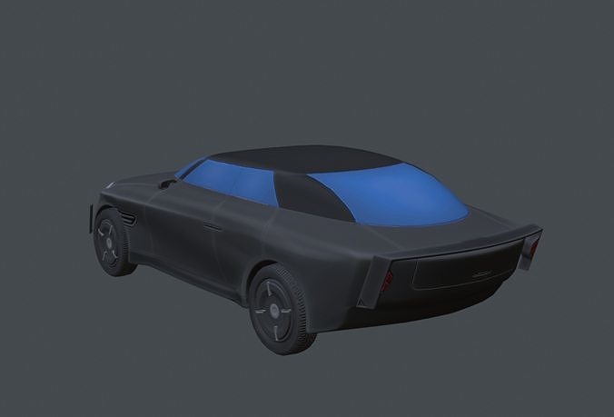 Futuristic stylized car Low-poly 3D model 3