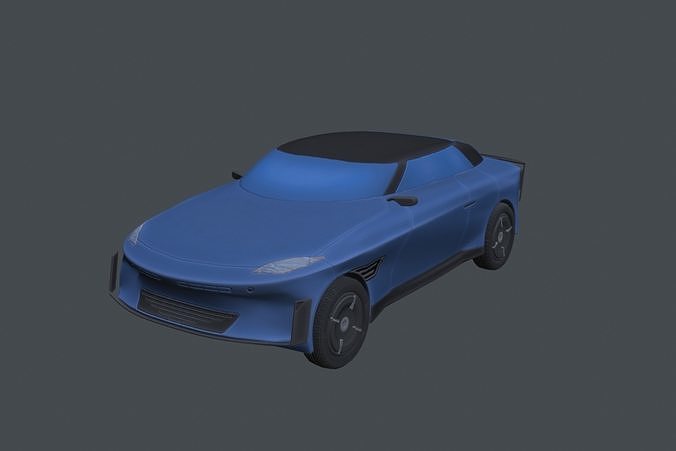 Futuristic stylized car Low-poly 3D model 4