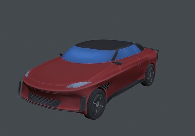 Futuristic stylized car Low-poly 3D model 7