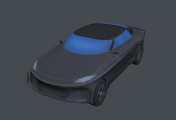 Futuristic stylized car Low-poly 3D model 6