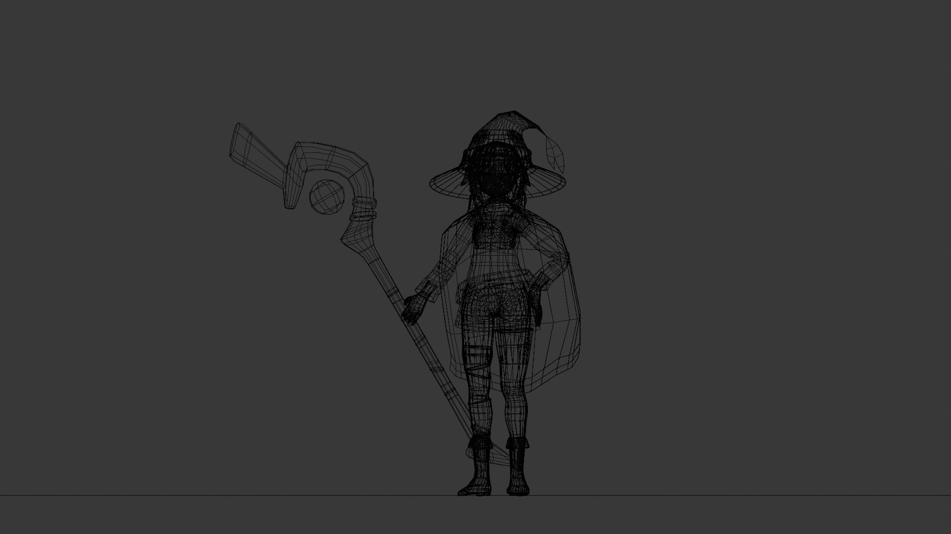 Megumin From KonoSuba 3D Rigged Model Low-poly 3D model_3