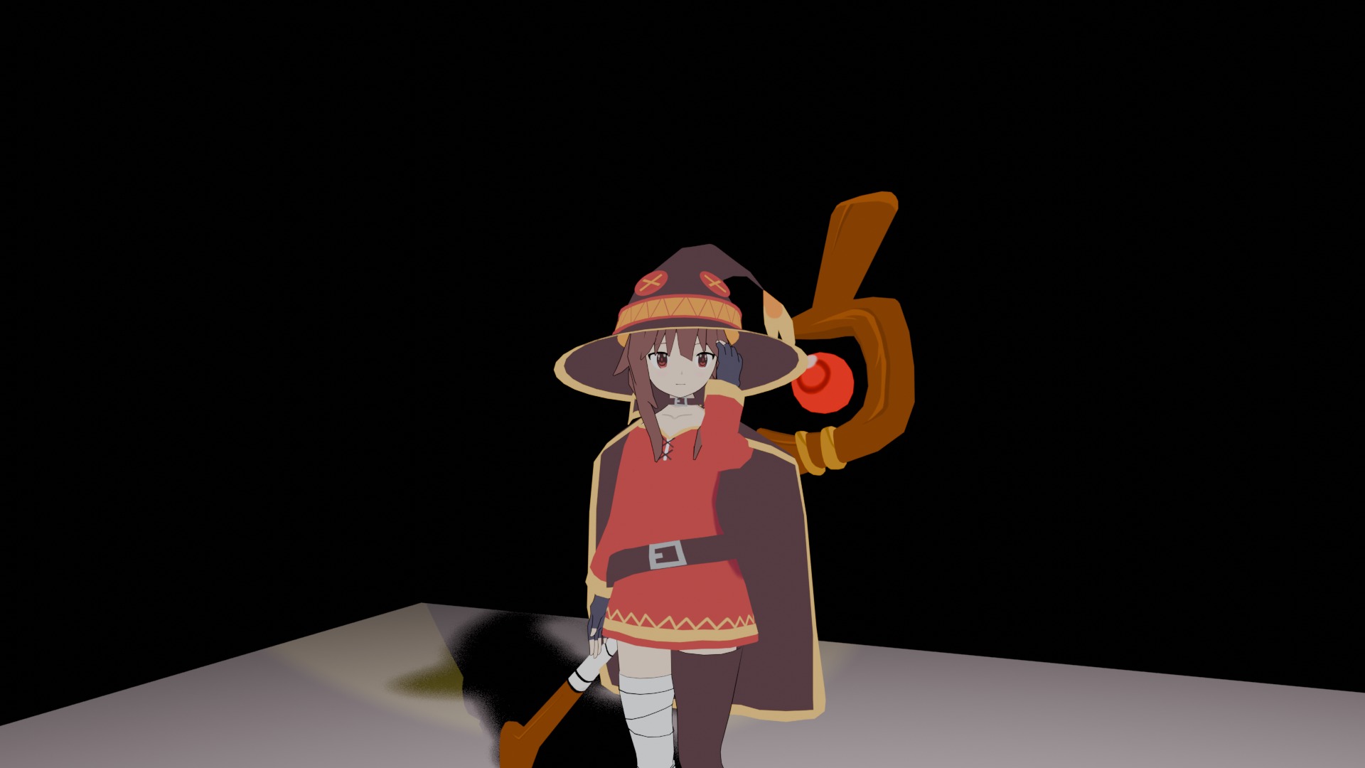 Megumin From KonoSuba 3D Rigged Model Low-poly 3D model_1