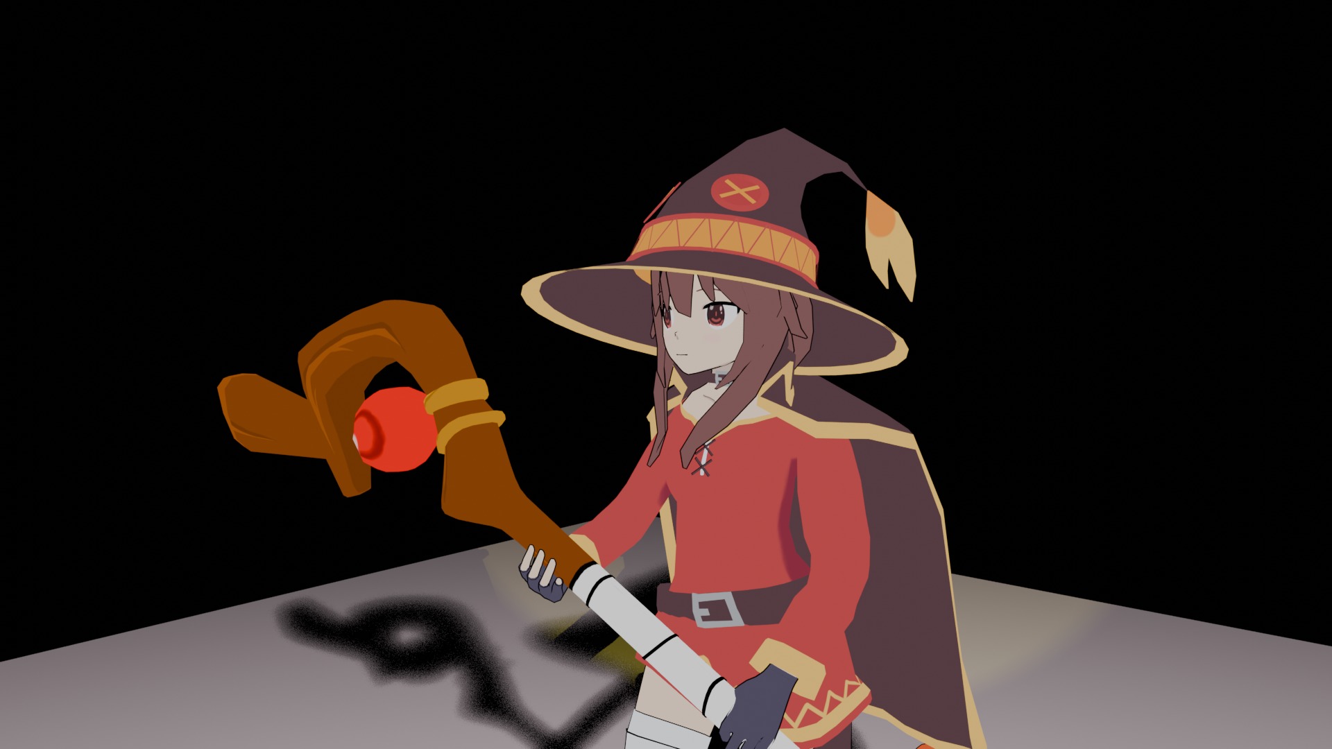 Megumin From KonoSuba 3D Rigged Model Low-poly 3D model_7