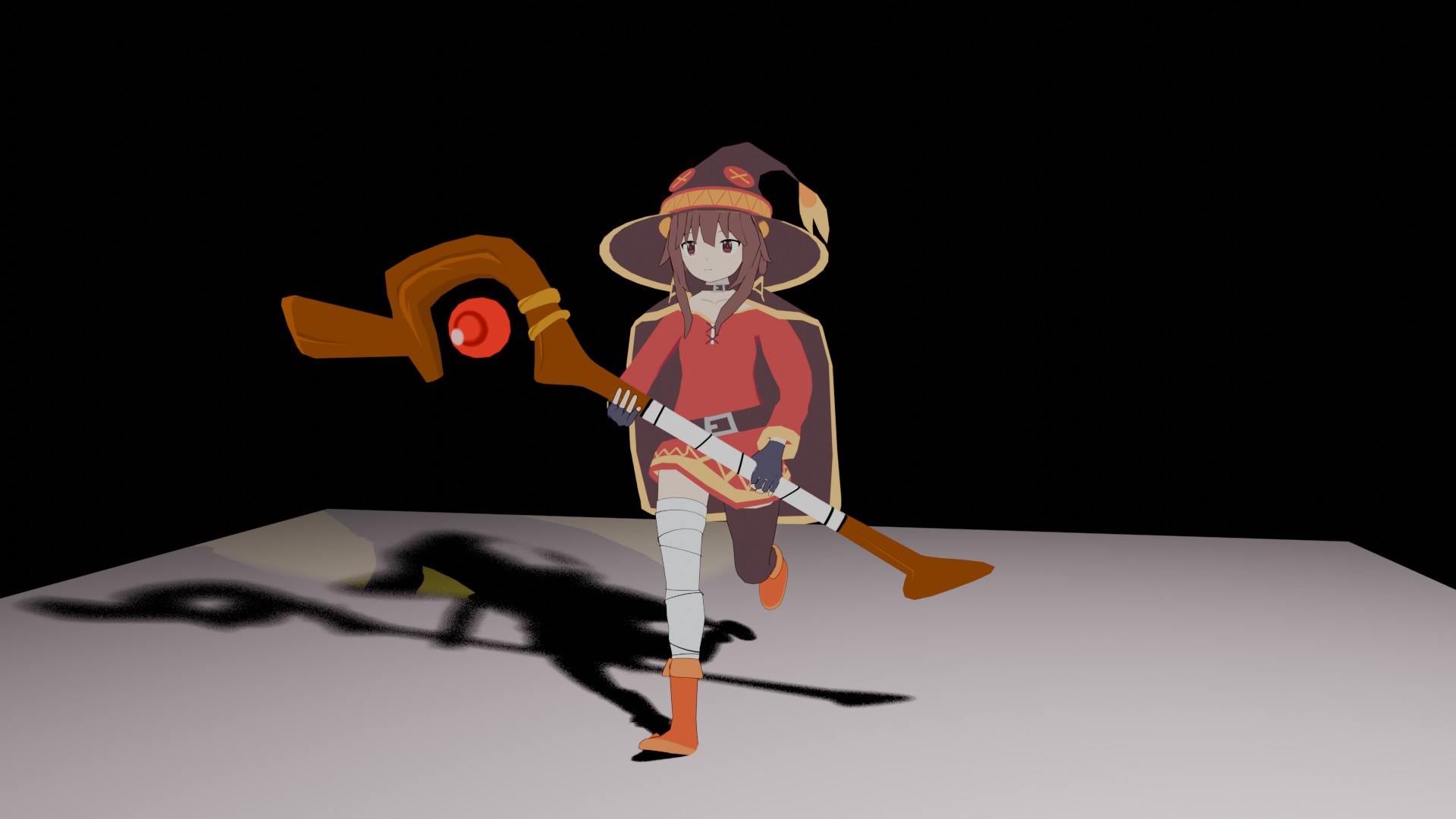 Megumin From KonoSuba 3D Rigged Model Low-poly 3D model_6