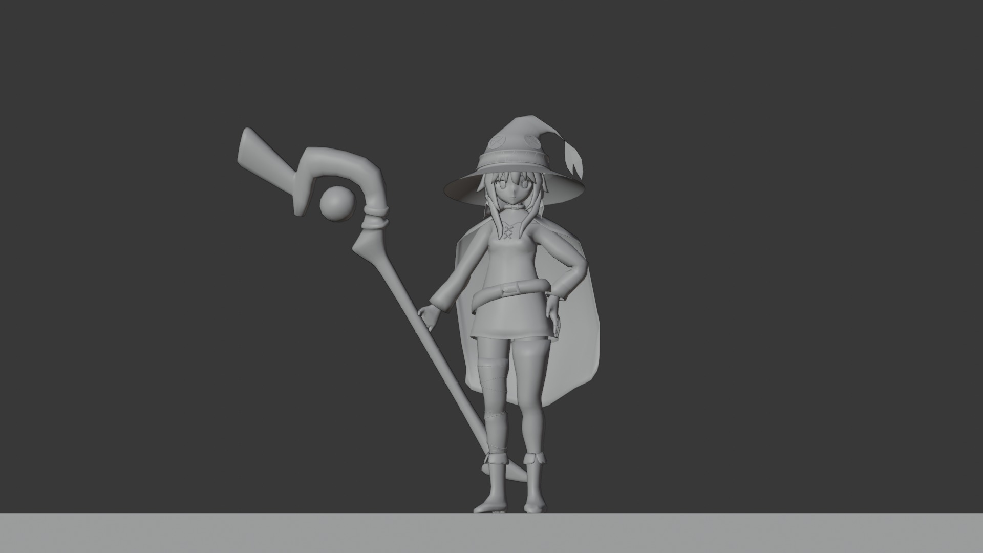 Megumin From KonoSuba 3D Rigged Model Low-poly 3D model_4