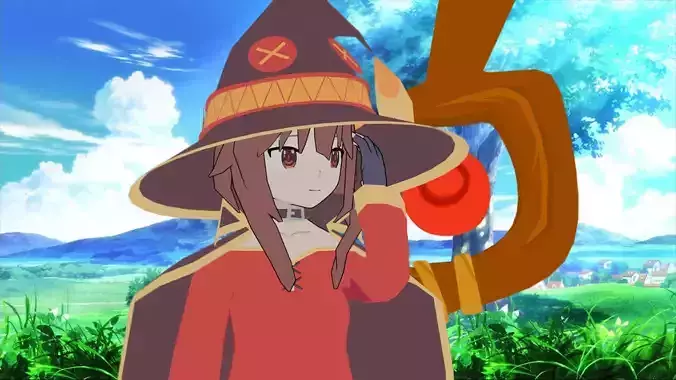 Megumin From KonoSuba 3D Rigged Model Low-poly 3D model