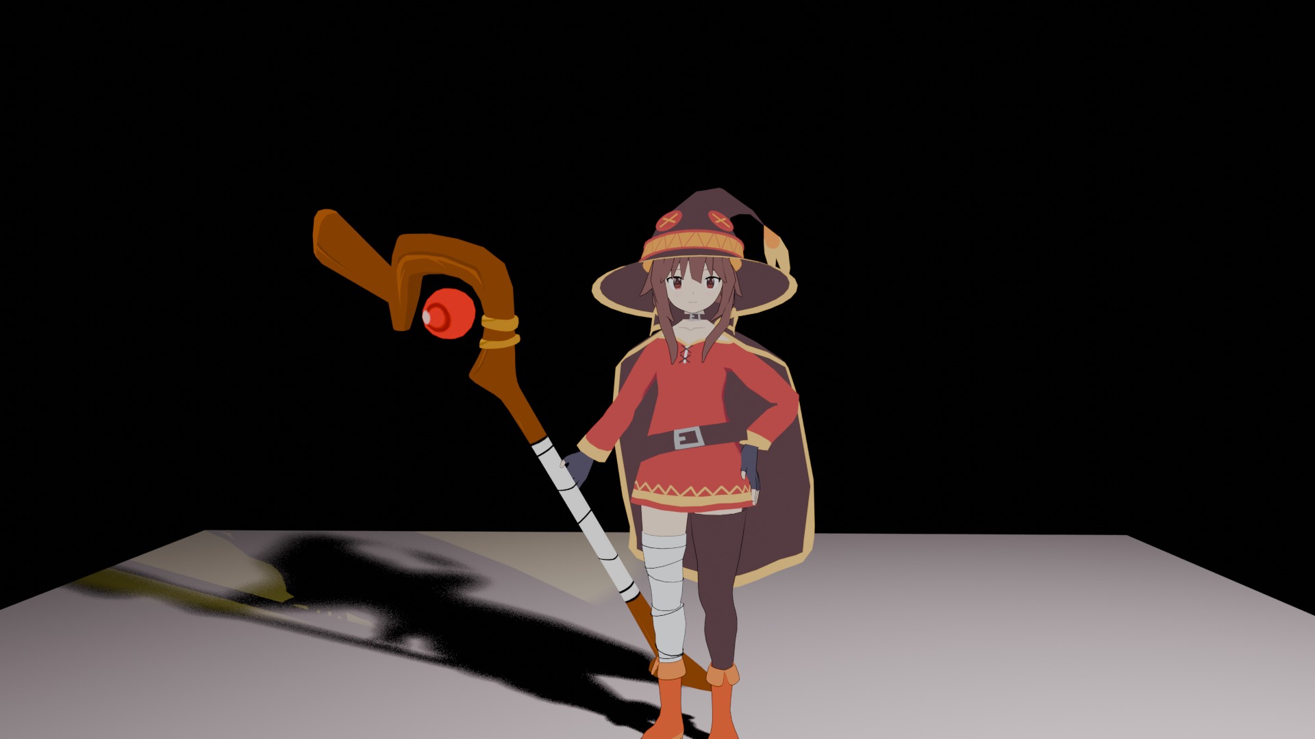 Megumin From KonoSuba 3D Rigged Model Low-poly 3D model_2