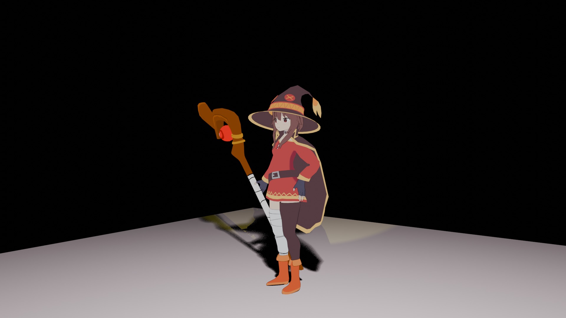 Megumin From KonoSuba 3D Rigged Model Low-poly 3D model_5