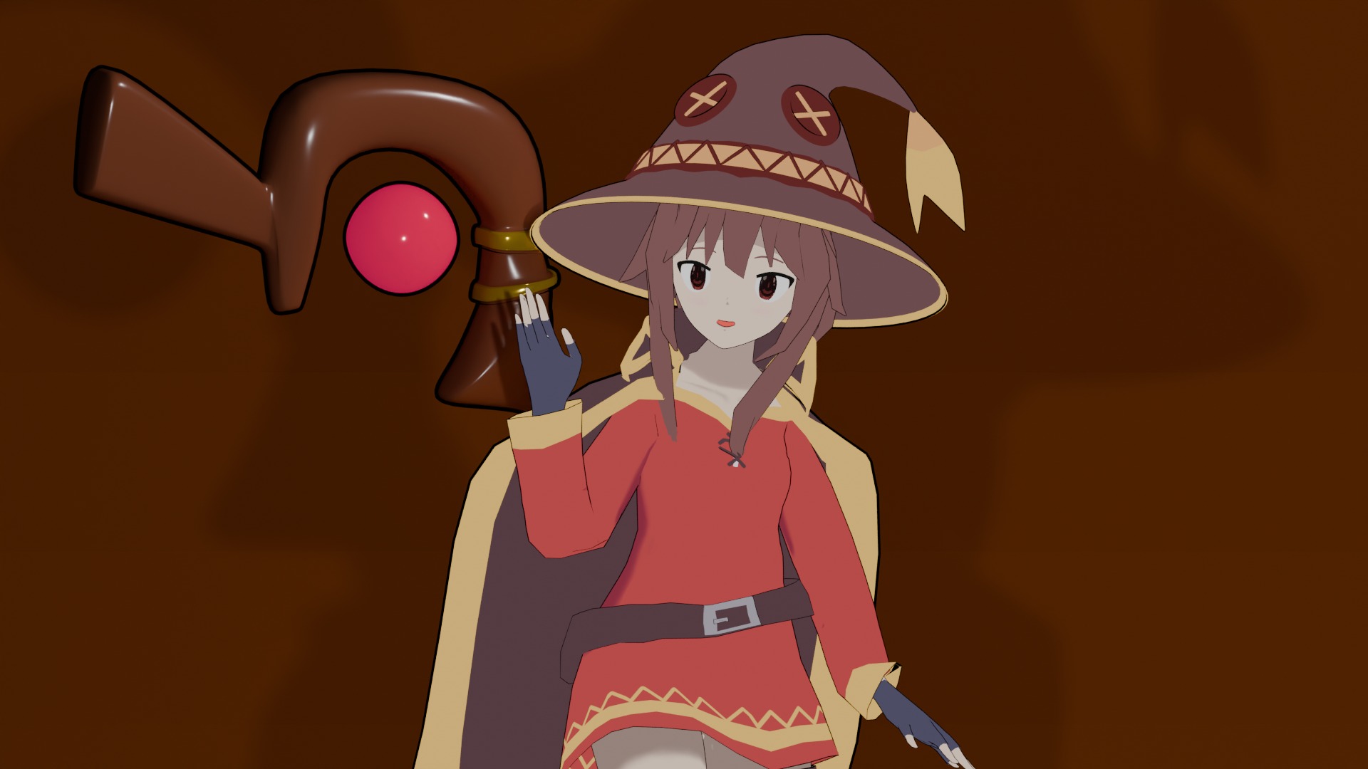 Megumin From KonoSuba 3D Rigged Model Low-poly 3D model_8