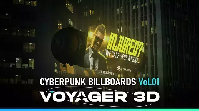 Cyberpunk Billboards Pack Vol 01 Low-poly 3D model