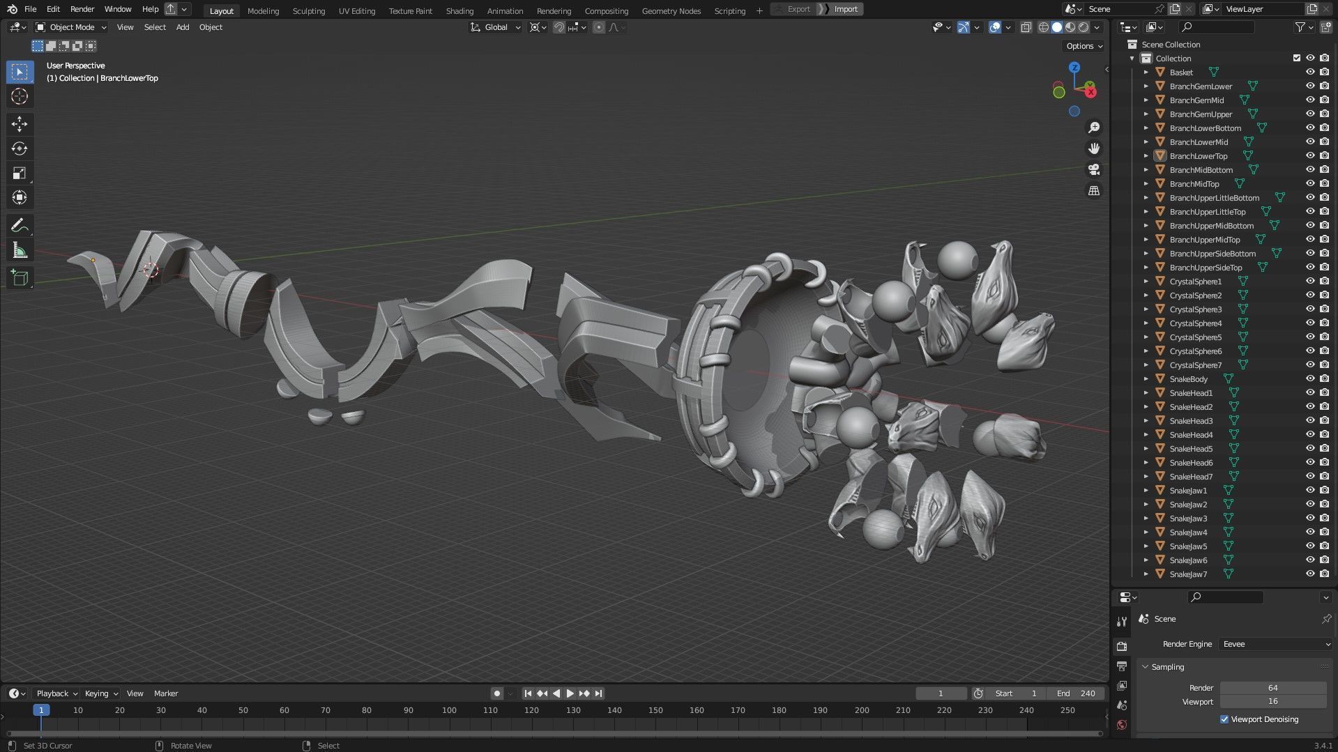 Overlord Staff of Ainz Ooal Gown for Cosplay 3D print model_13