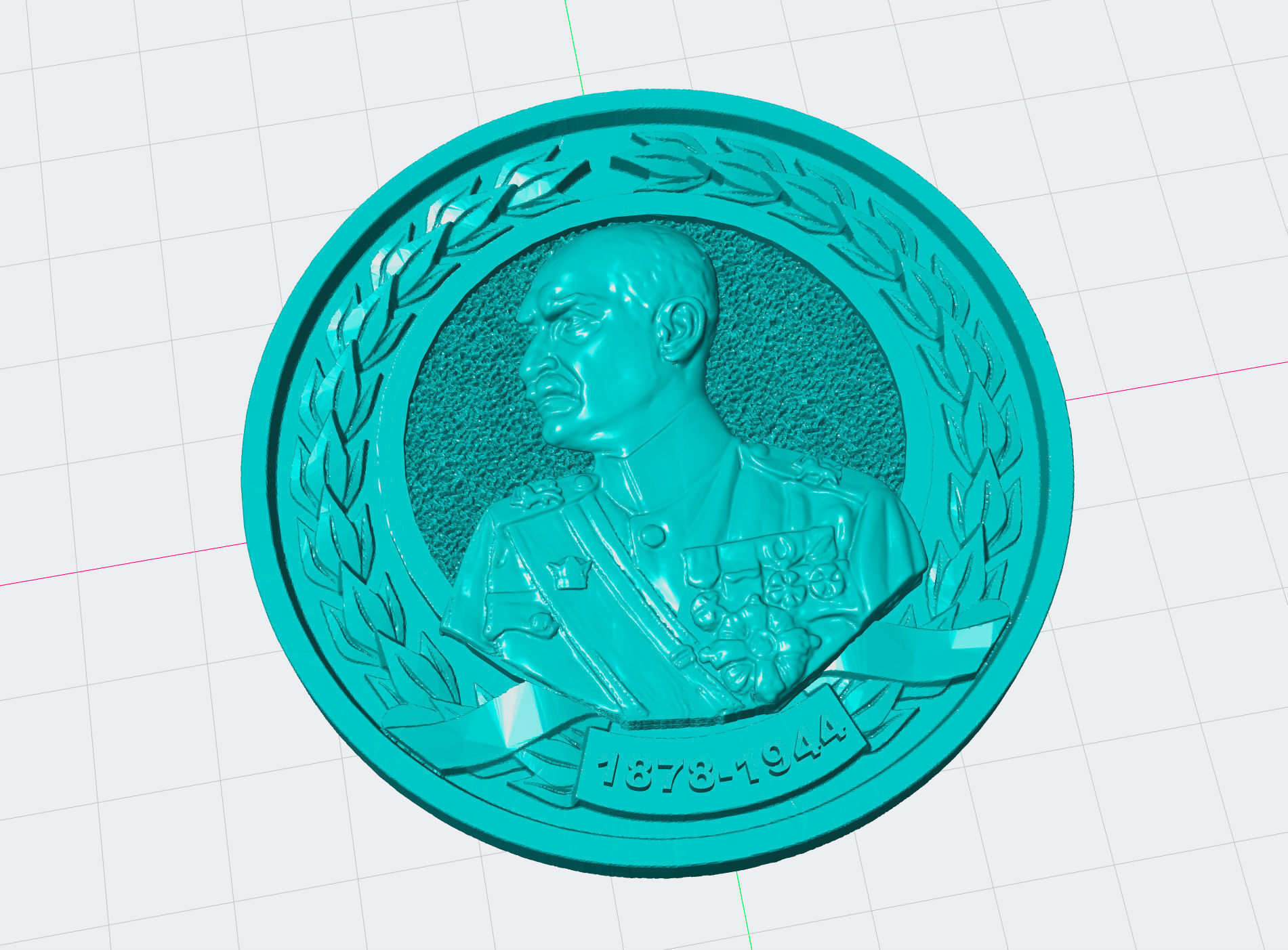 Reza Shah Pahlavi Medallion 3D print model_4