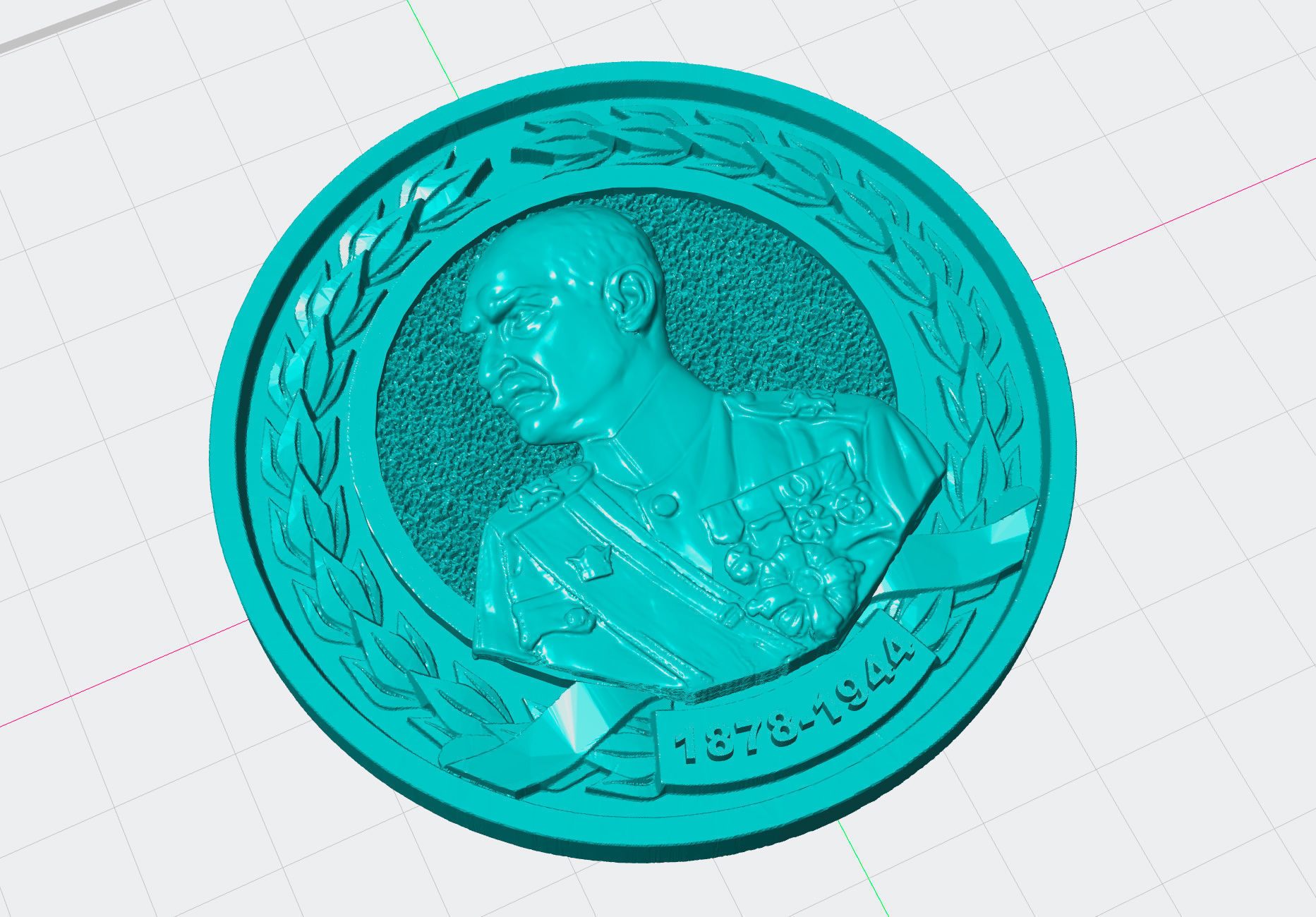 Reza Shah Pahlavi Medallion 3D print model_3