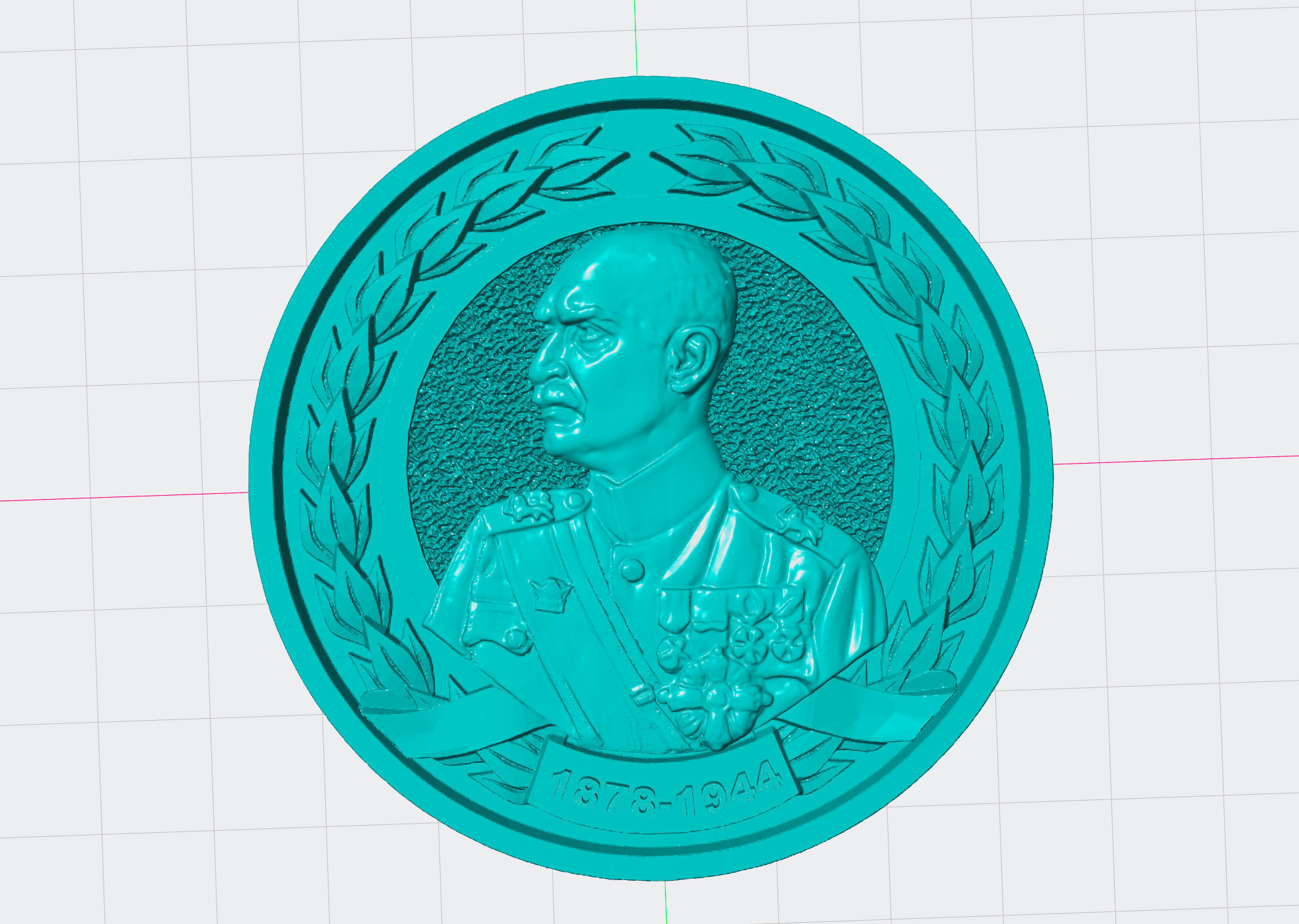 Reza Shah Pahlavi Medallion 3D print model_2