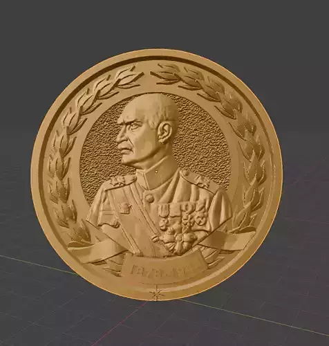 Reza Shah Pahlavi Medallion 3D print model
