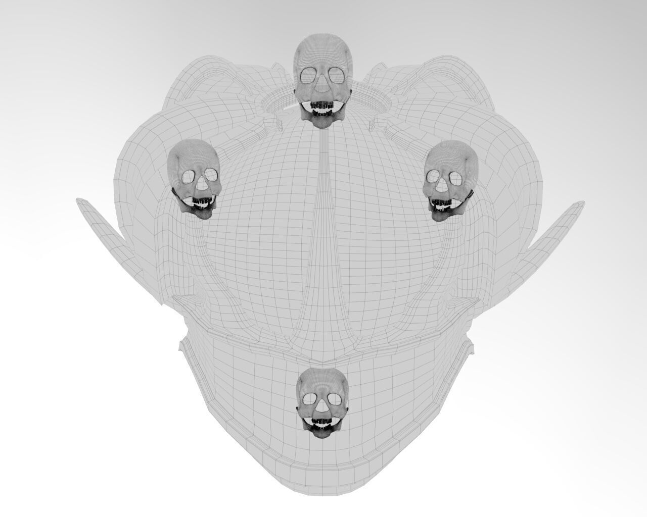 Ornate Gothic Fantasy Helmet 3D model_10