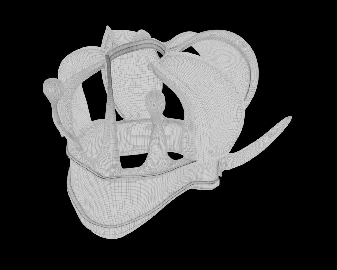 Ornate Gothic Fantasy Helmet 3D model_12