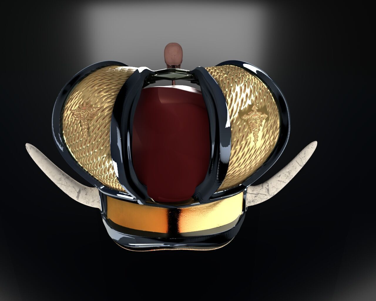 Ornate Gothic Fantasy Helmet 3D model_7