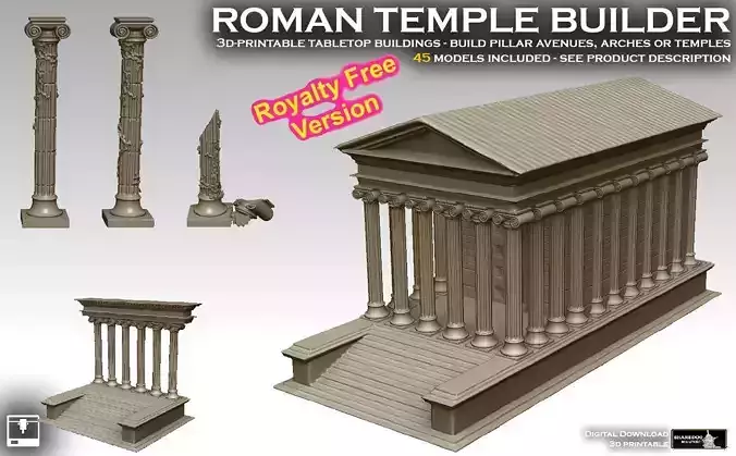 Roman Temple Builder ROYALTY FREE VERSION 3D print model