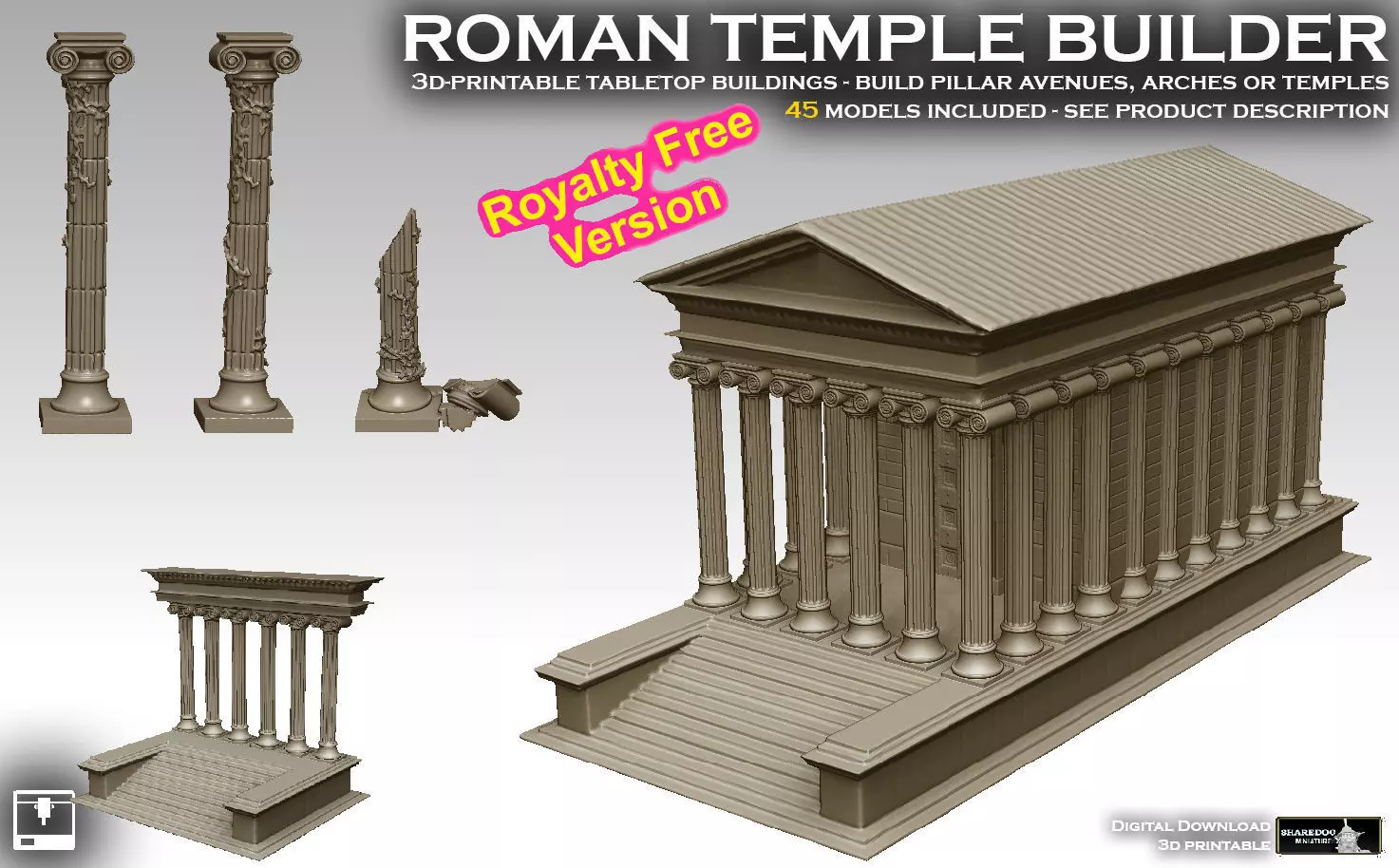 Roman Temple Builder ROYALTY FREE VERSION 3D print model_0