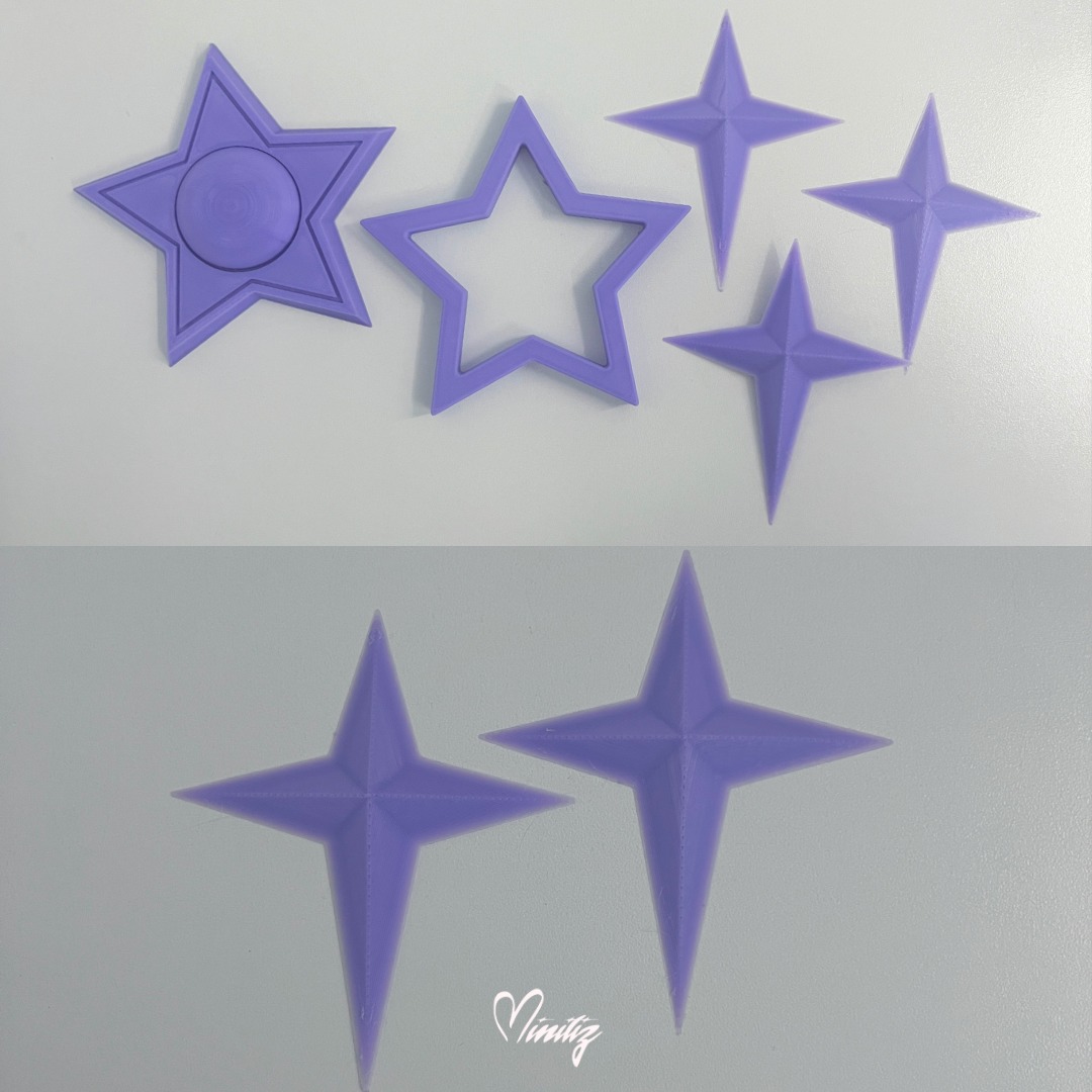 Princess Harmonie Rosalina brooch earrings and magic wand 3D print model_7