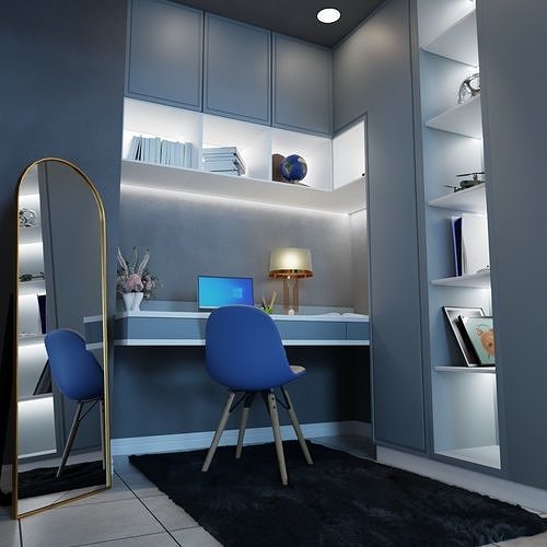 Work Room 7 Low-poly 3D model