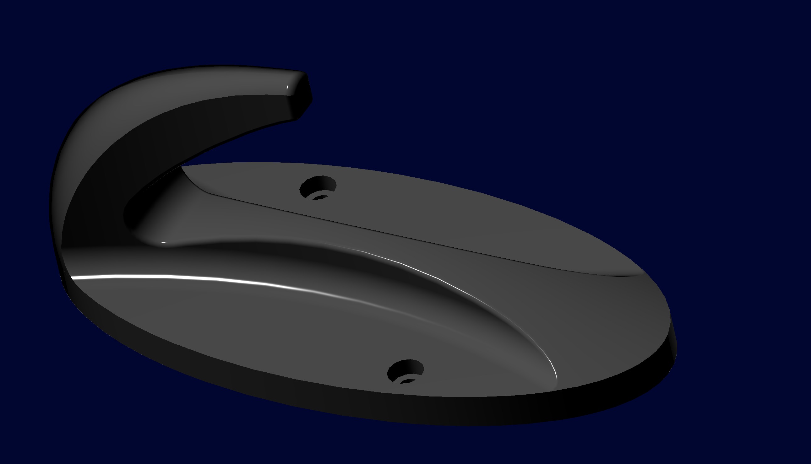 Hook on the wall 3D print model_3