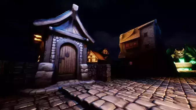 Fantasy Medieval Village Asset Pack Low-poly 3D model