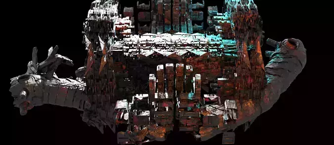 Corroded Space Station lunar rig