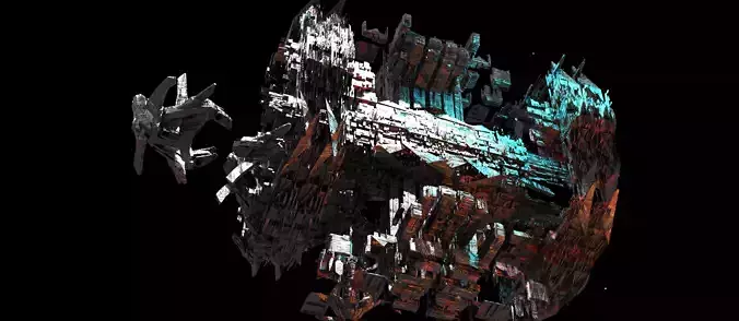 Corroded Space Station gravity clamps  Low-poly 3D model