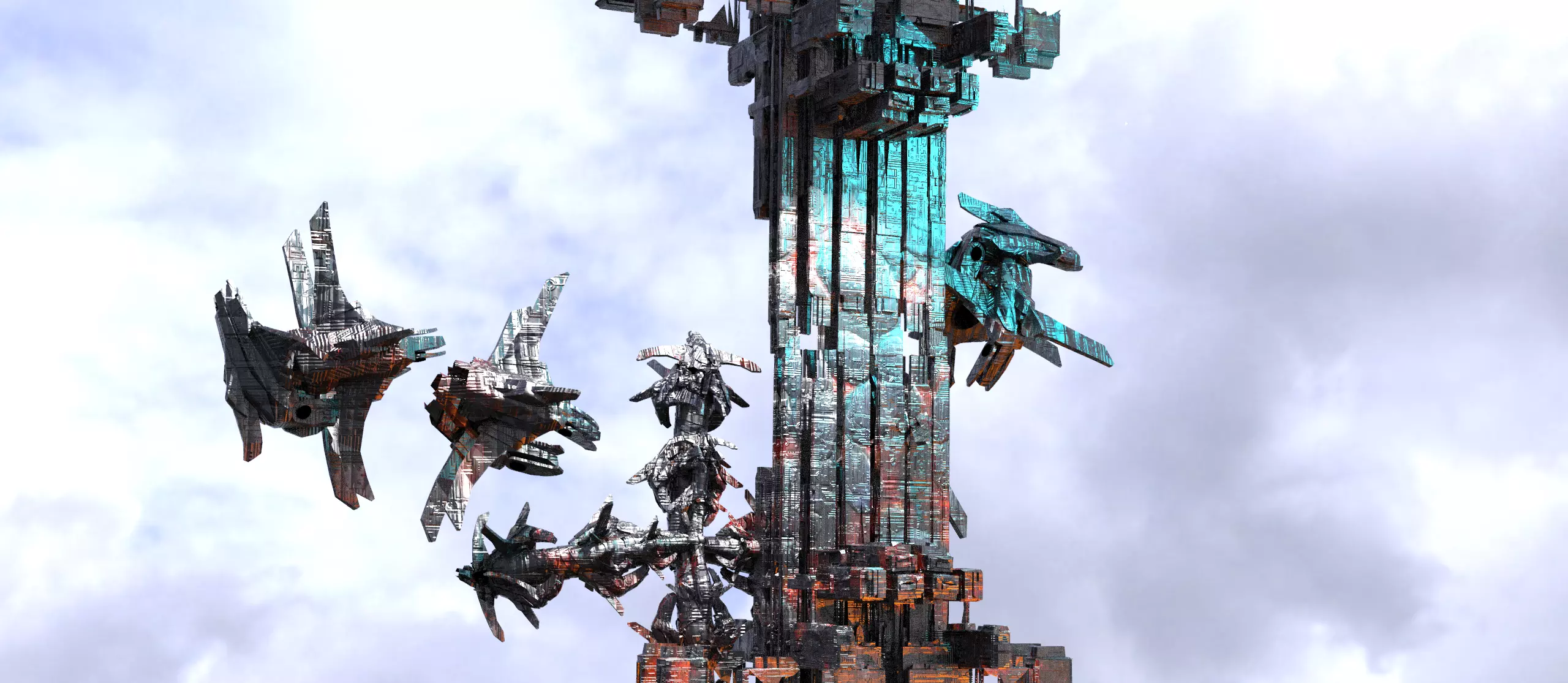 Deep Space ore vessel array 3 3D model_0