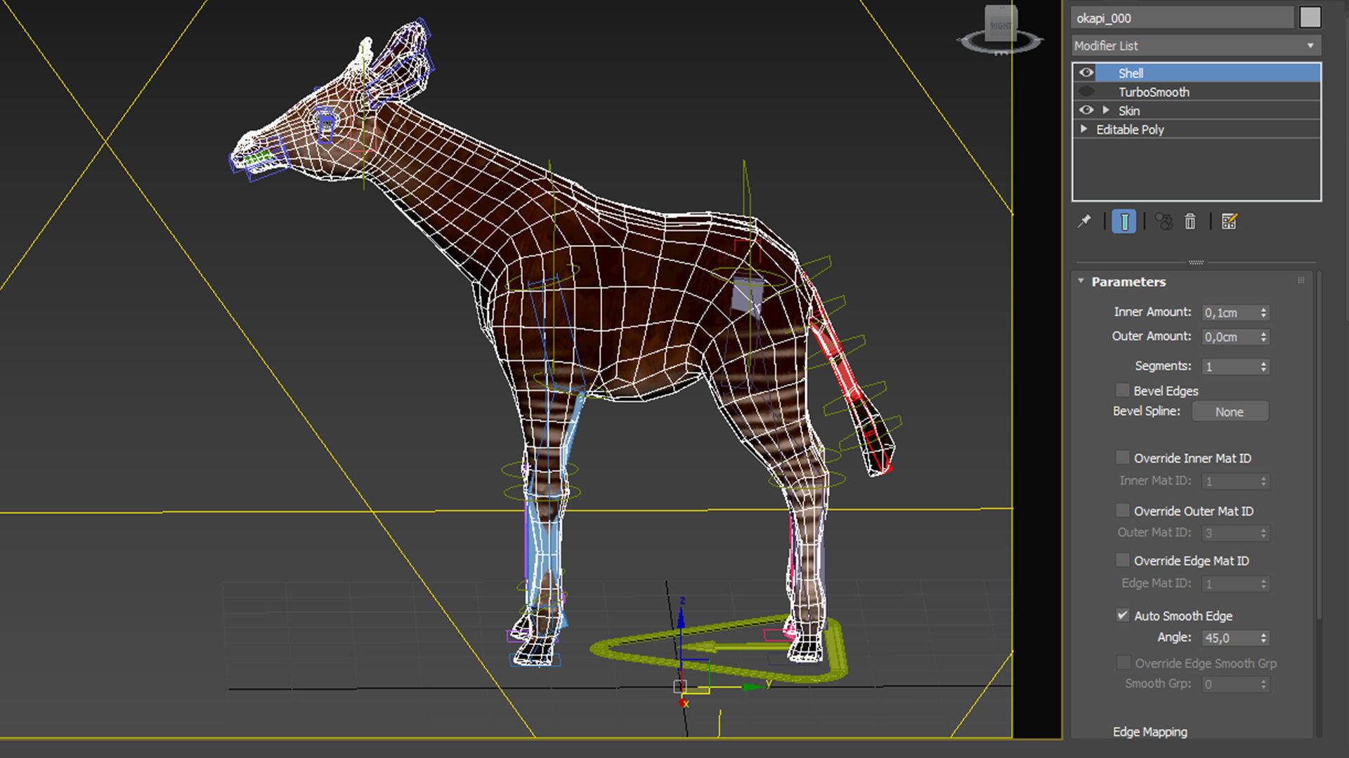 Okapi  rig  high-poly  textured 3D model_7