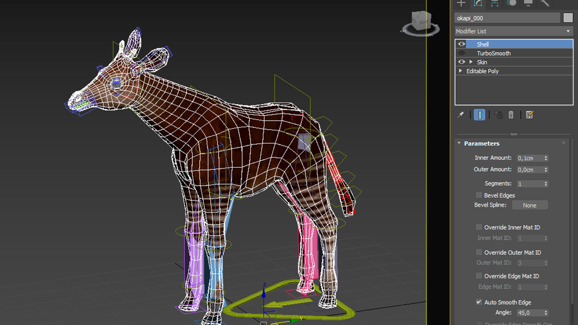 Okapi  rig  high-poly  textured 3D model_9