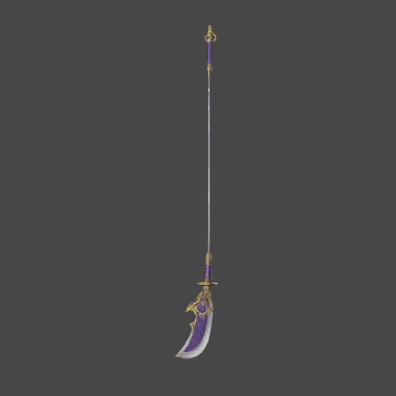 Dragon Halberd 3D model_1