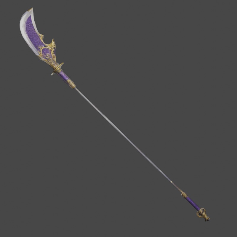Dragon Halberd 3D model_2
