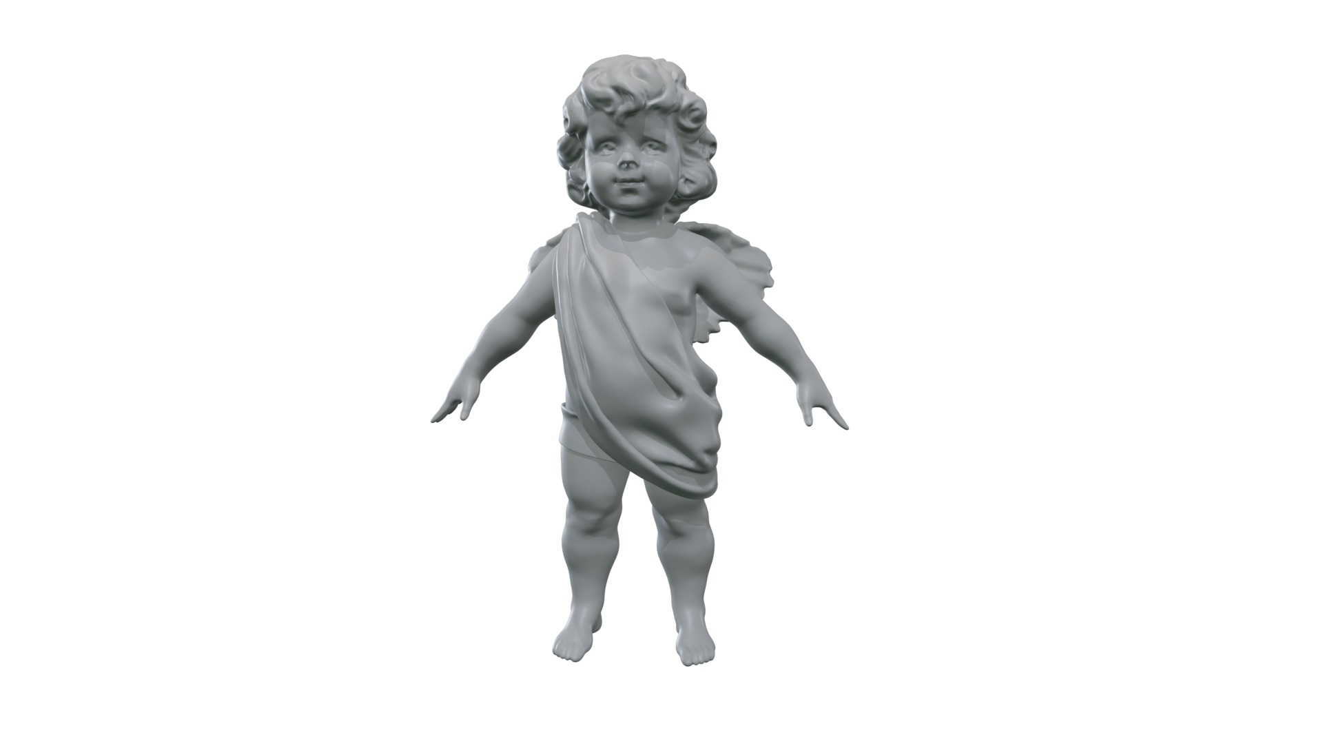 cupid angel of a Valentine Day angel sculpture not for printing 3D model_7