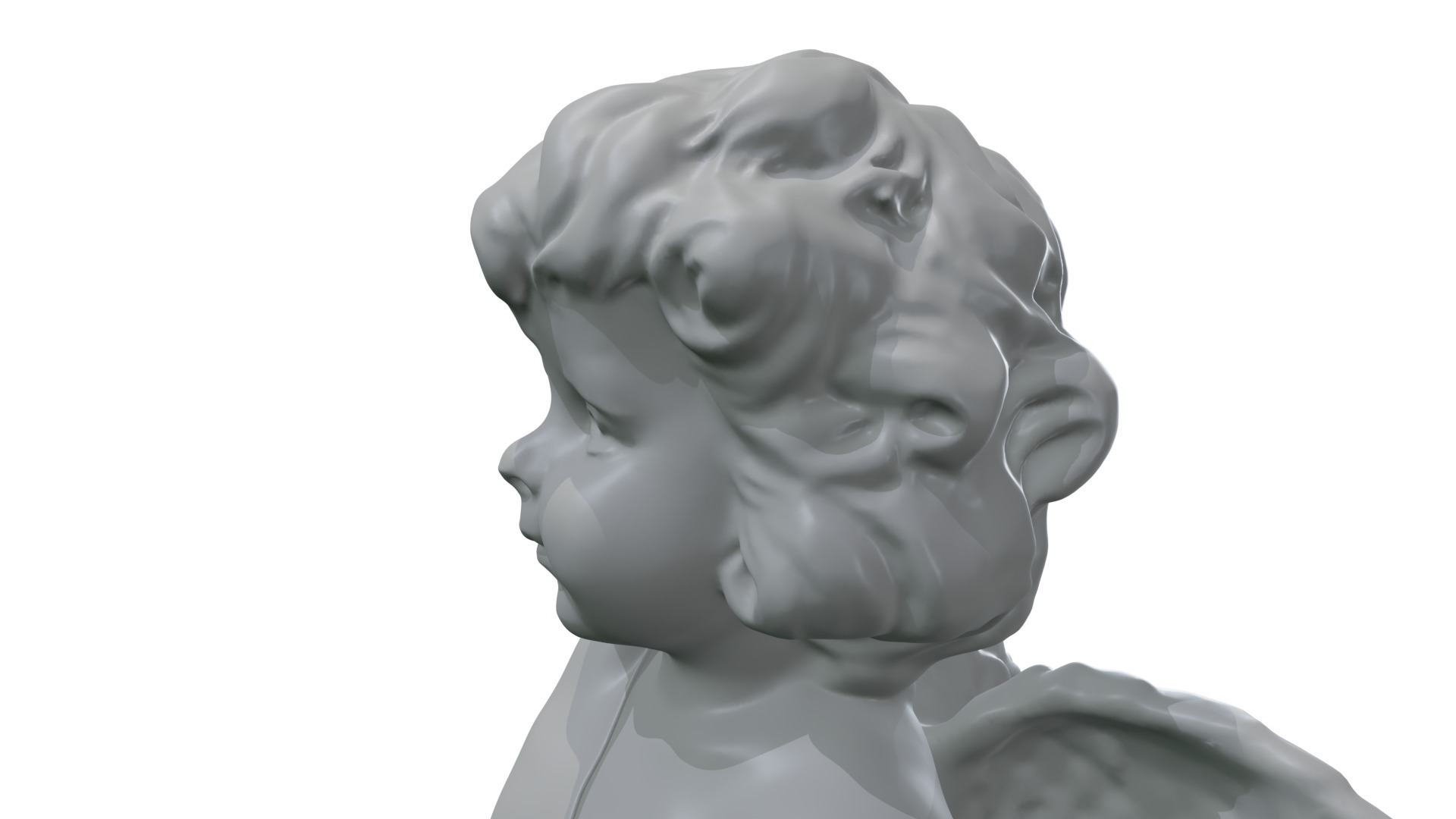 cupid angel of a Valentine Day angel sculpture not for printing 3D model_21