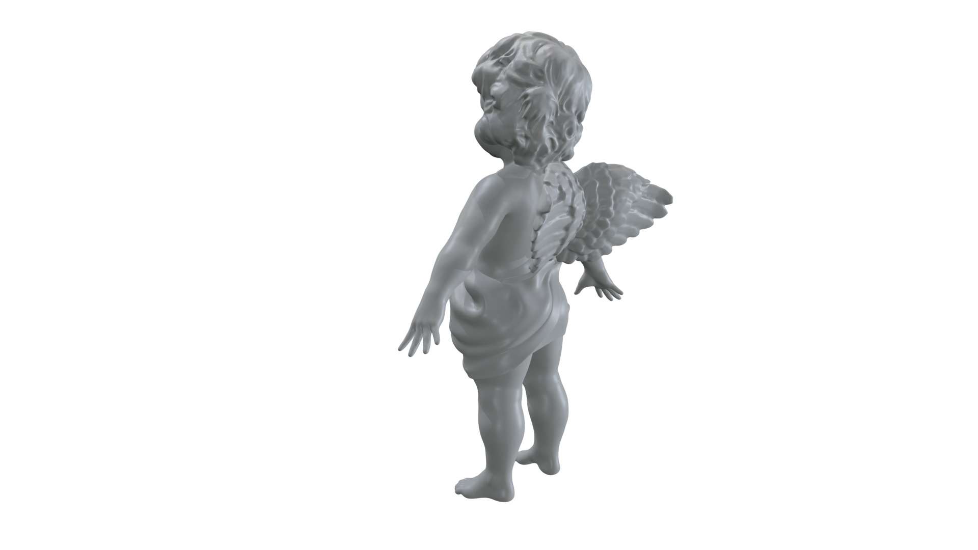 cupid angel of a Valentine Day angel sculpture not for printing 3D model_6