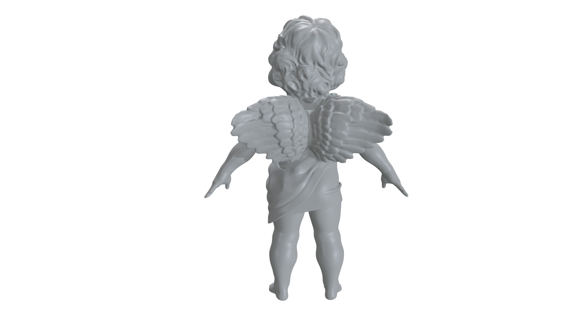 cupid angel of a Valentine Day angel sculpture not for printing 3D model_9