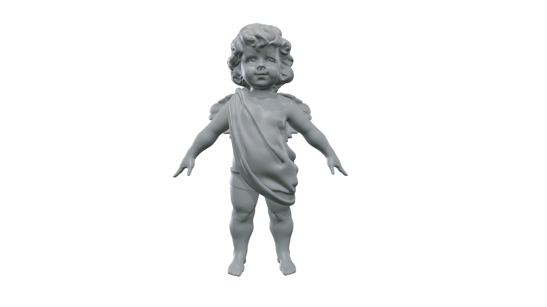 cupid angel of a Valentine Day angel sculpture not for printing 3D model_19
