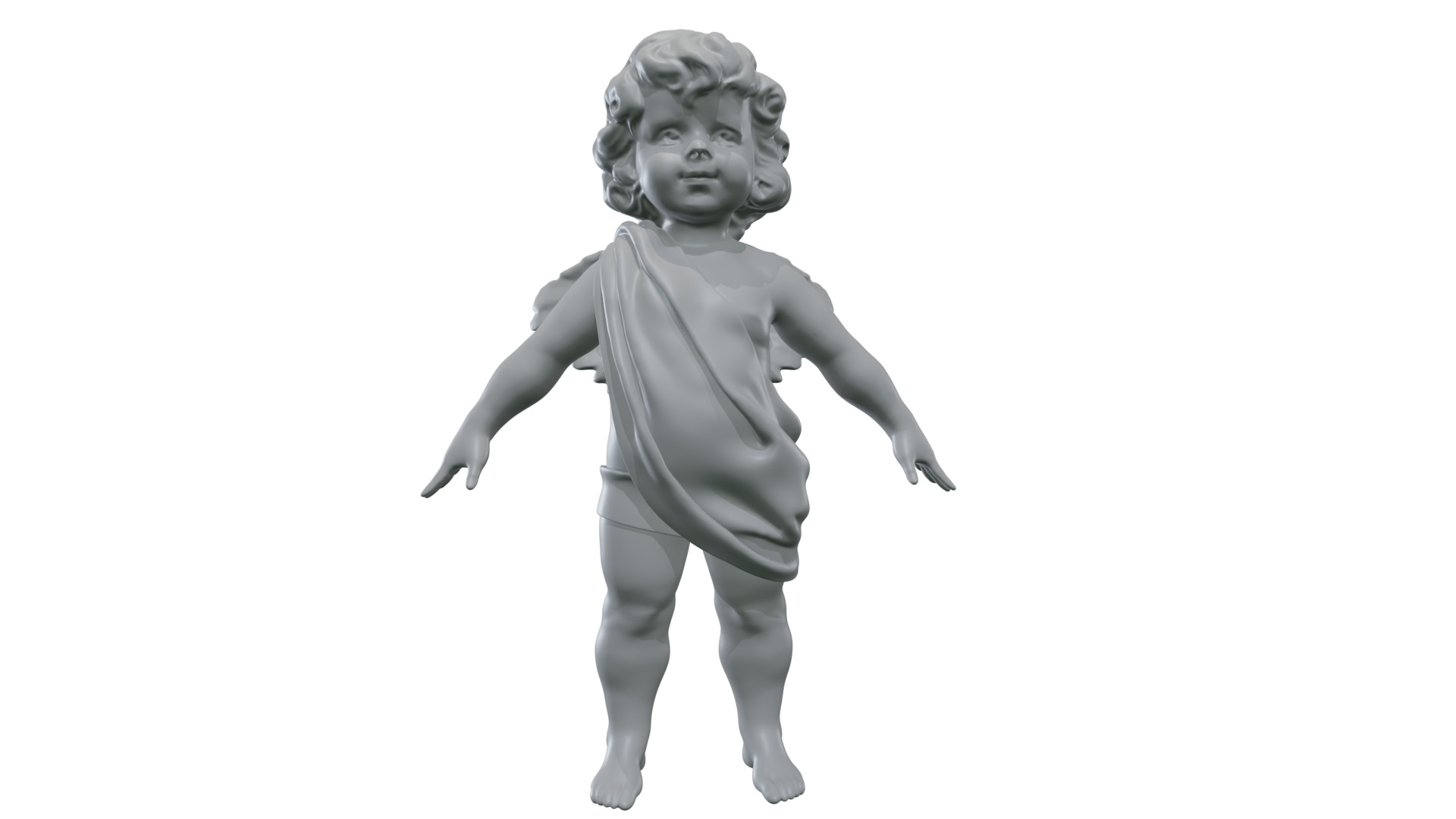 cupid angel of a Valentine Day angel sculpture not for printing 3D model_24