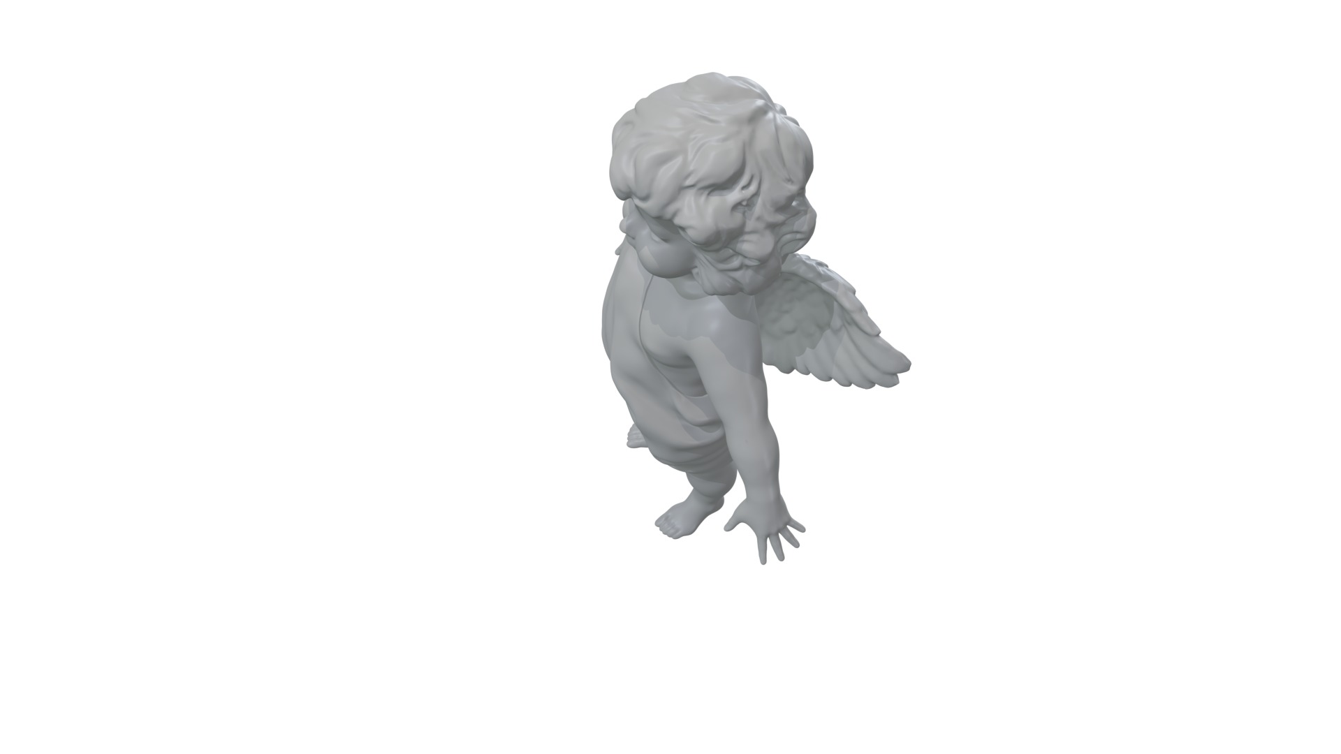 cupid angel of a Valentine Day angel sculpture not for printing 3D model_11
