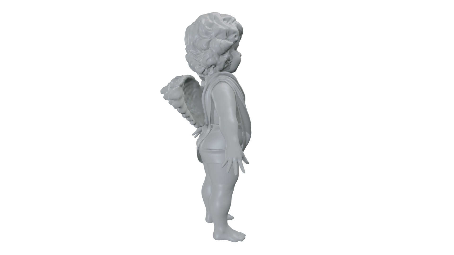 cupid angel of a Valentine Day angel sculpture not for printing 3D model_8