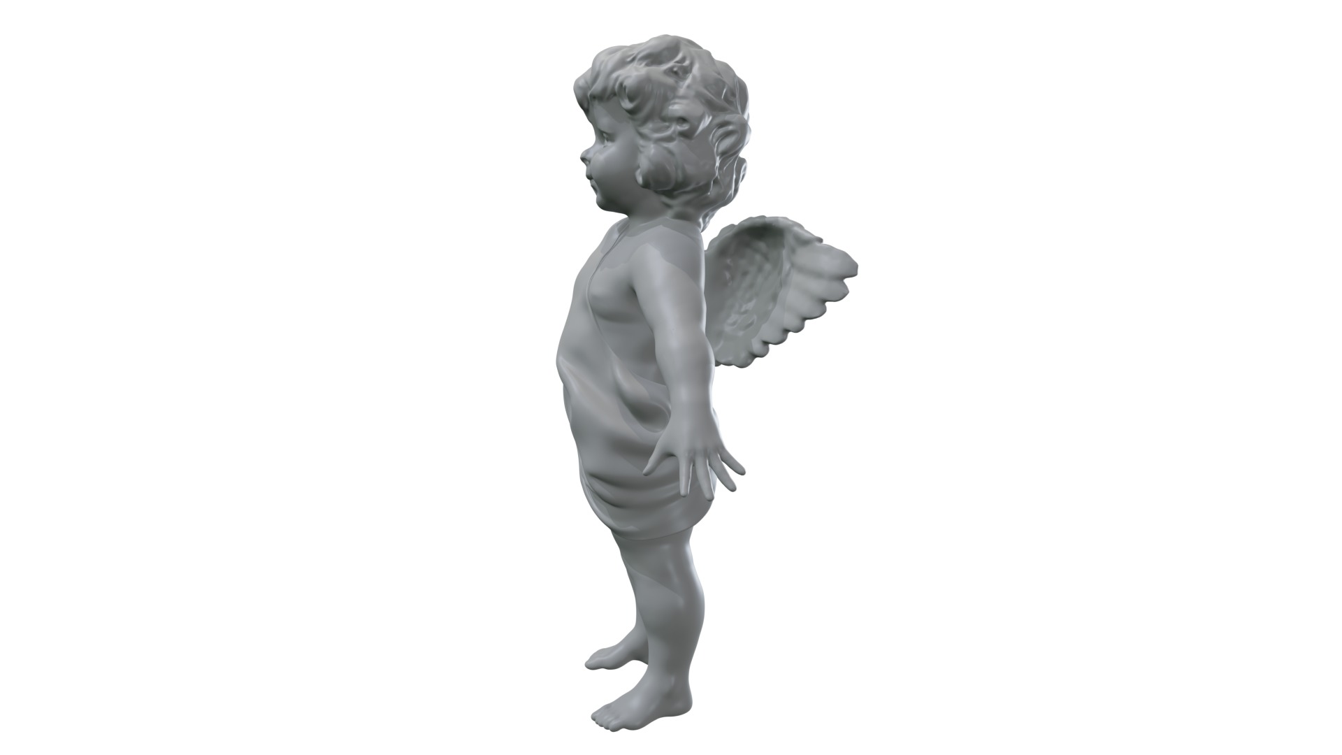 cupid angel of a Valentine Day angel sculpture not for printing 3D model_22