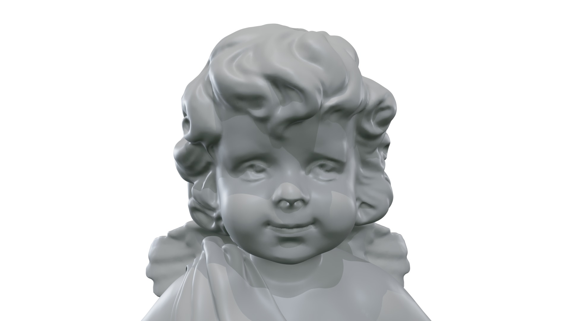 cupid angel of a Valentine Day angel sculpture not for printing 3D model_20